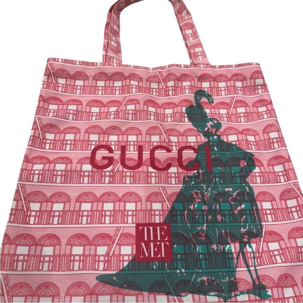 Limited Edition Gucci Pink and Green Tote Bag